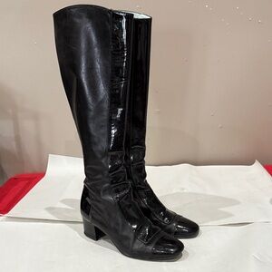 Tracy Reese Shiny Black Heeled Boots